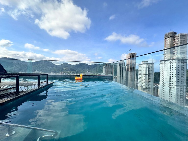 Studio piscina, sinuca, academia e sauna, a 3 minutos da pra