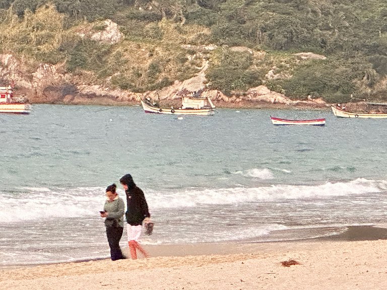 Churrasco, vista para o mar e piscina no centrinho